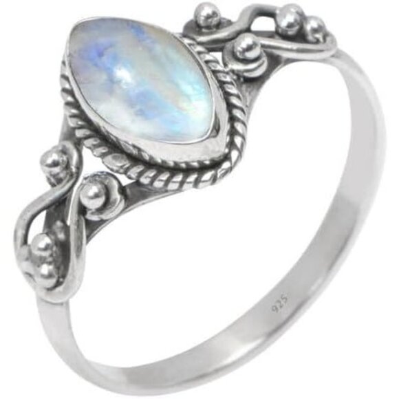 Moonstone Handmade Ring Gemstone Promise Silver Ring